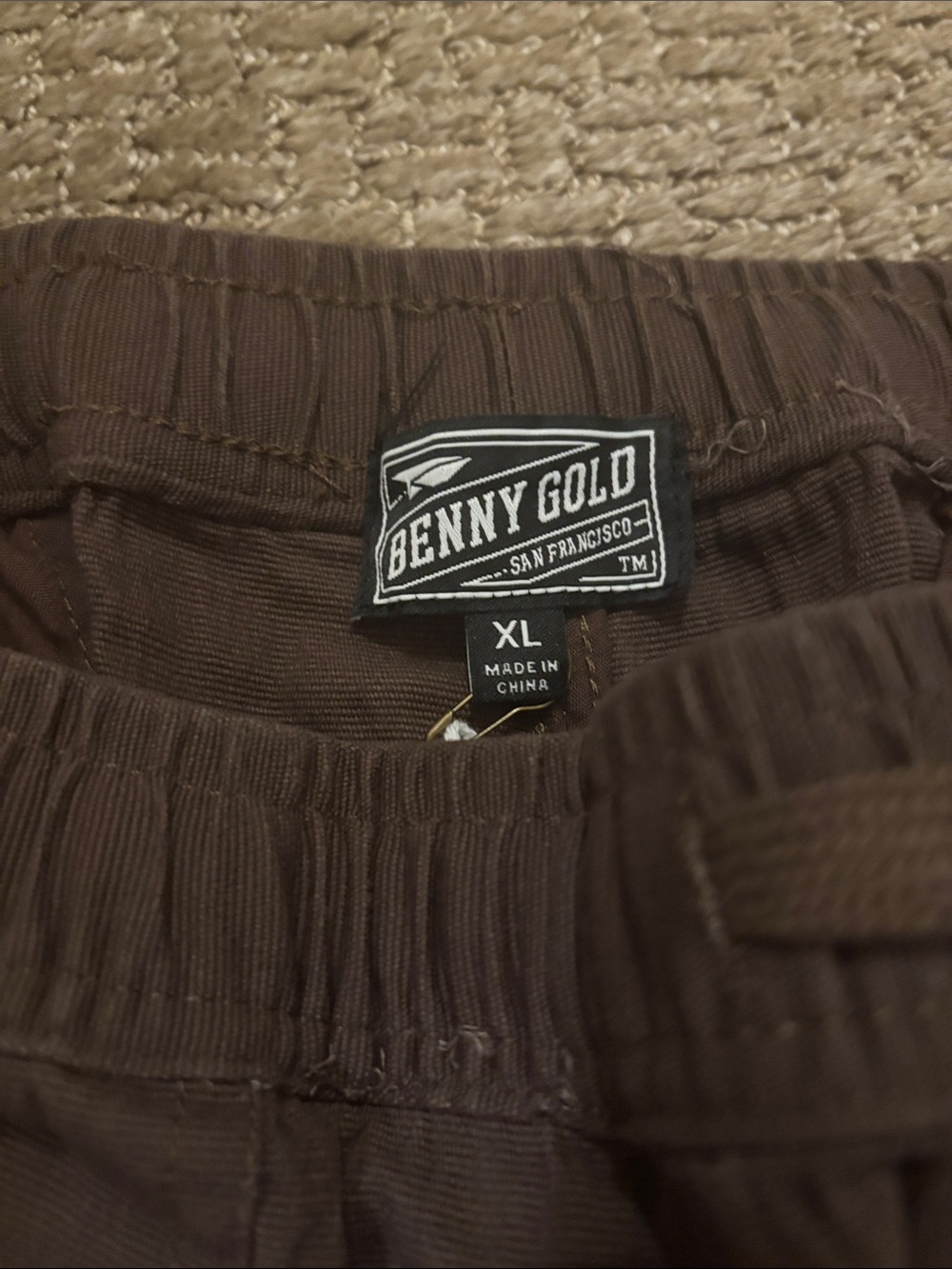 Benny Gold Men’s Brown Casual Shorts XL Elastic Waist Drawstring NWT Streetwear - Picture 2 of 7
